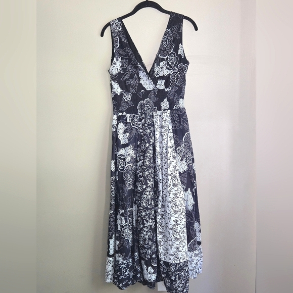 Jane Ashley Empire Waist Smocked Patchwork Style Boho Festival Maxi Dress, Med P - Picture 1 of 4